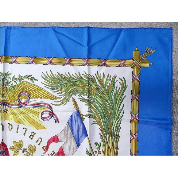 Hermes Tricolor and Gold Silk Scarf - Picture 3 of 11